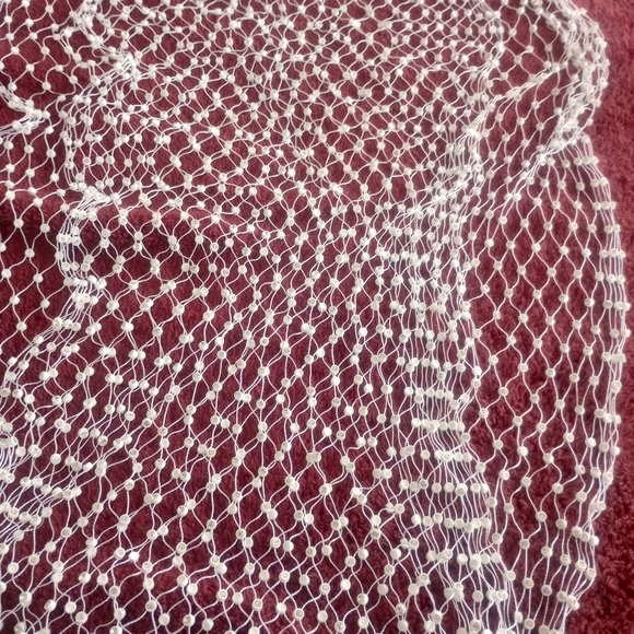 WHITE FISHNET SILVER RHINESTONE COVER UP DRESS ONE SIZE - Picture 9 of 9